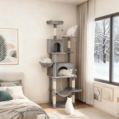 IFMALL Multi-Level Cat Tower with Plush Platforms and Sisal Scratching Posts