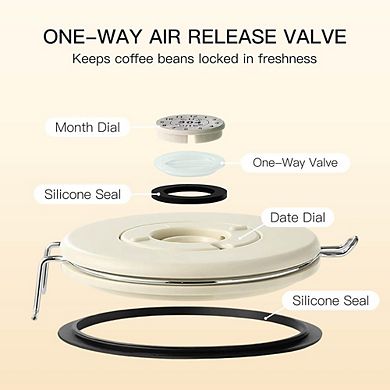 Stainless Steel Coffee Canister with CO₂ Valve and Date Tracker