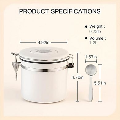 Stainless Steel Coffee Canister with CO₂ Valve and Date Tracker