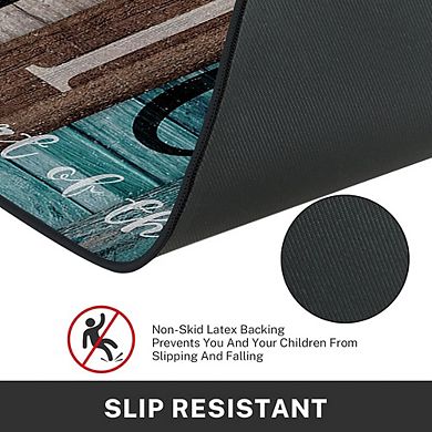 Vintage Farmhouse Kitchen Rug Set Washable Non Slip Rustic Floor Mats