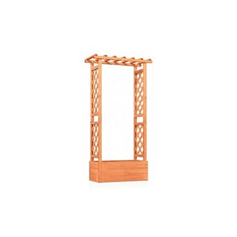 Raised Garden Bed Planter Box With Trellis Roof And Drainage