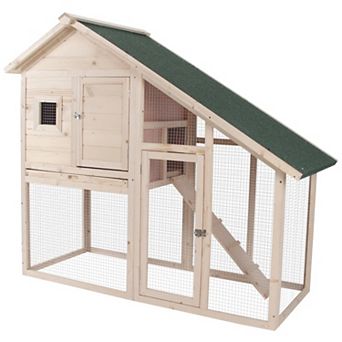 IFMALL Spacious Weatherproof Outdoor Small Animal Hutch with Elevated House