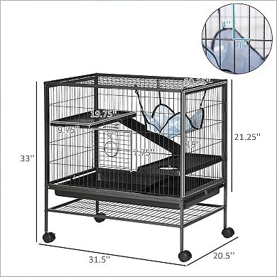 IFMALL Multi-Level Small Animal Habitat Cage with Rolling Wheels