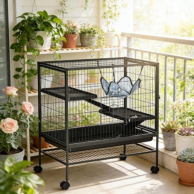 IFMALL Multi-Level Small Animal Habitat Cage with Rolling Wheels