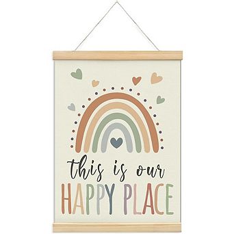 This Is Our Happy Place Poster Hanger Frame Rainbow Nursery Wall Decor