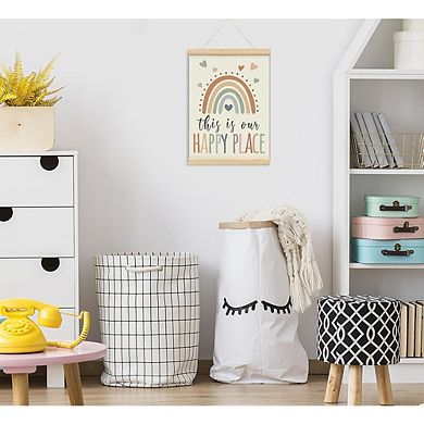 This Is Our Happy Place Poster Hanger Frame Rainbow Nursery Wall Decor