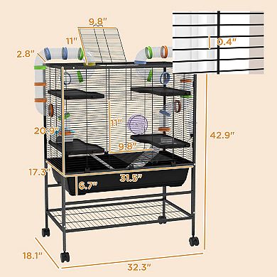 IFMALL Multi-Level Small Pet Habitat with Tubing System for Active Hamsters