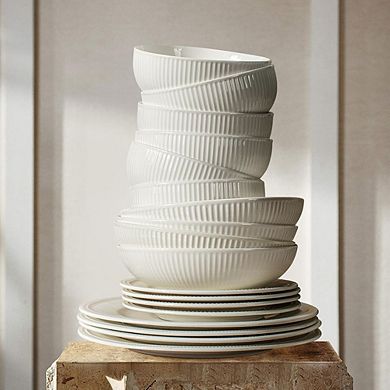 Soup & Cereal Bowls Set Durable Ceramic, Microwave & Dishwasher Safe