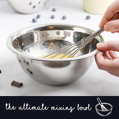 Stainless Steel Mixing Bowl Set, 5-Piece, Heavy-Duty, Eco-Friendly