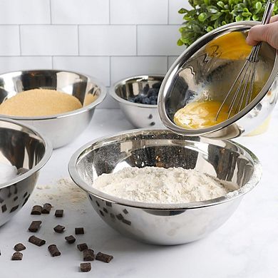 Stainless Steel Mixing Bowl Set, 5-Piece, Heavy-Duty, Eco-Friendly