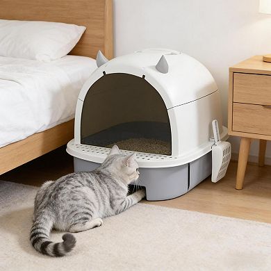 IFMALL Enclosed Cat Litter Box with Odor Control and Easy Clean Design