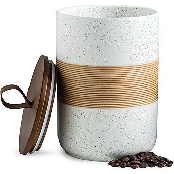 Stackable Ceramic Kitchen Canister with Lid, Food Storage Jar