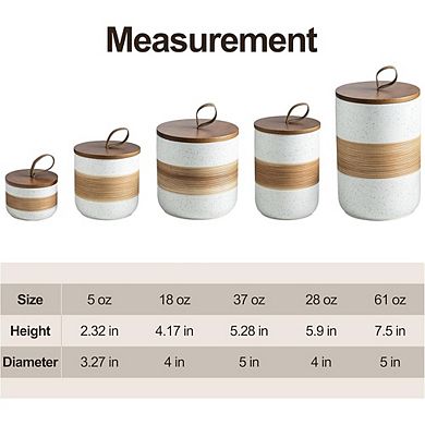 Stackable Ceramic Kitchen Canister with Lid, Food Storage Jar