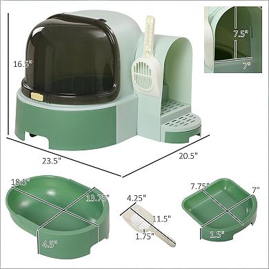 IFMALL Enclosed Cat Litter Box with Privacy Lid and Anti-Tracking Design