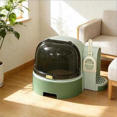 IFMALL Enclosed Cat Litter Box with Privacy Lid and Anti-Tracking Design