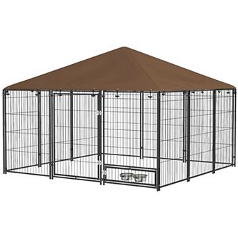IFMALL Durable Outdoor Dog Playpen Kennel with Weather-Resistant Roof Cover