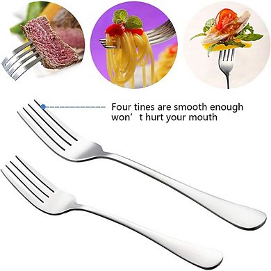 Stainless Steel Flatware Set for 2, 10-Piece Classic Design, Dishwasher Safe