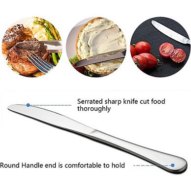 Stainless Steel Flatware Set for 2, 10-Piece Classic Design, Dishwasher Safe