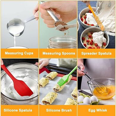 Stainless Steel Mixing Bowl Set, 25-Piece, Nesting, With Lids & Utensils