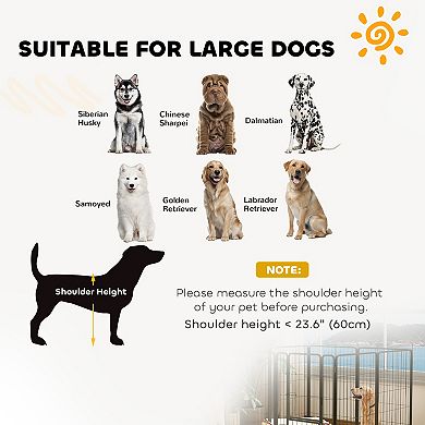 IFMALL 8-Panel Metal Pet Exercise Pen for Medium and Large Dogs - 39 Inches High