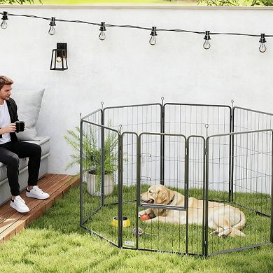 IFMALL 8-Panel Metal Pet Exercise Pen for Medium and Large Dogs - 39 Inches High