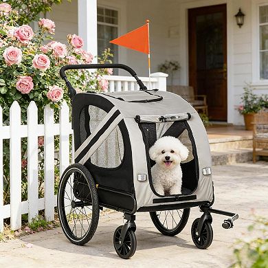 IFMALL Convertible Pet Bike Trailer and Walking Stroller Carrier