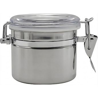 Stainless Steel Vacuum-Seal Coffee Canister with Clear Lid