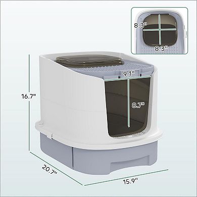 IFMALL Enclosed Hooded Cat Litter Box with Odor Control and Easy Cleaning