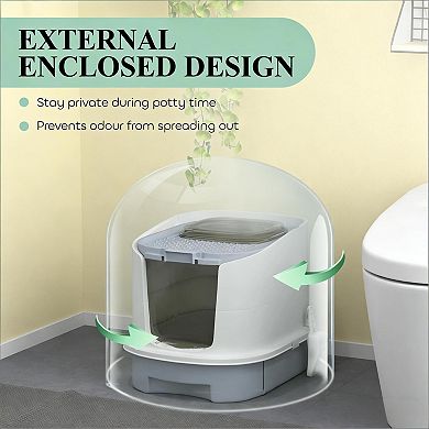 IFMALL Enclosed Hooded Cat Litter Box with Odor Control and Easy Cleaning