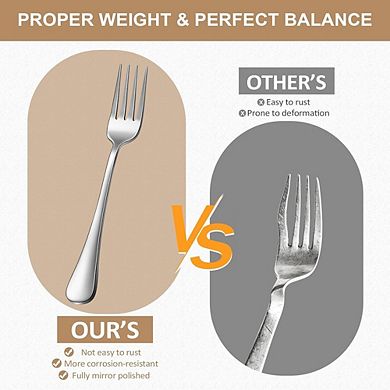 Stainless Steel Flatware Set for 4, 20-Piece Durable Dishwasher Safe