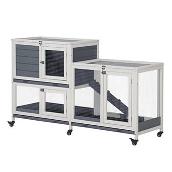 IFMALL Two-Story Small Animal Hutch Cage with Spacious Living Area