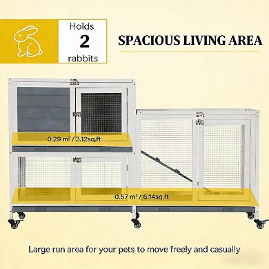 IFMALL Two-Story Small Animal Hutch Cage with Spacious Living Area