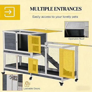 IFMALL Two-Story Small Animal Hutch Cage with Spacious Living Area