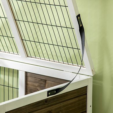 IFMALL Spacious Indoor Wooden Rabbit Hutch with Removable Tray