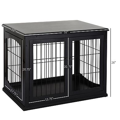 IFMALL Dual Function Dog Crate Furniture End Table for Small Medium Pets