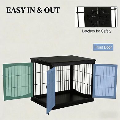 IFMALL Dual Function Dog Crate Furniture End Table for Small Medium Pets