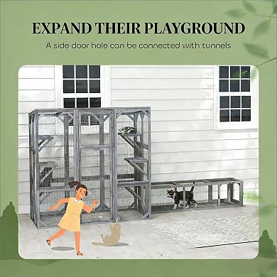IFMALL Large Outdoor Pet Enclosure with Multiple Jumping Platforms for Cats