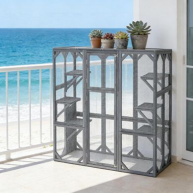 IFMALL Large Outdoor Pet Enclosure with Multiple Jumping Platforms for Cats