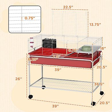 IFMALL Two-Story Small Animal Cage with Stand for Guinea Pigs and Pets