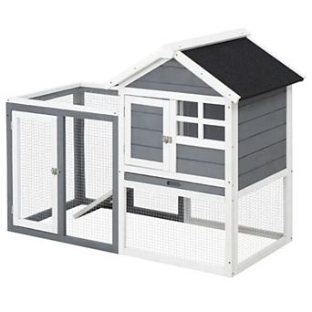 IFMALL Spacious Outdoor Small Animal Hutch with Weatherproof Design