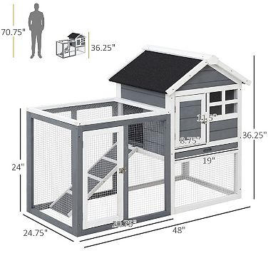 IFMALL Spacious Outdoor Small Animal Hutch with Weatherproof Design
