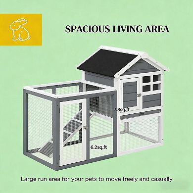 IFMALL Spacious Outdoor Small Animal Hutch with Weatherproof Design