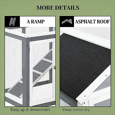 IFMALL Spacious Outdoor Small Animal Hutch with Weatherproof Design