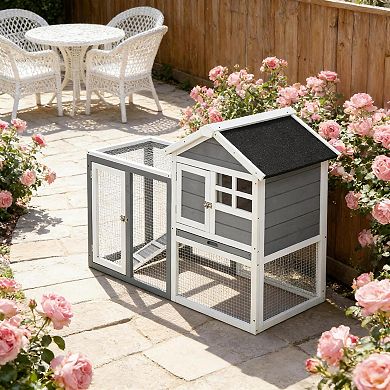 IFMALL Spacious Outdoor Small Animal Hutch with Weatherproof Design