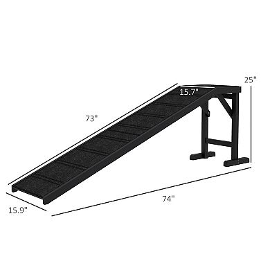 IFMALL Sturdy Pet Mobility Ramp with Anti-Slip Carpet for Easy Access