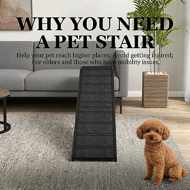 IFMALL Sturdy Pet Mobility Ramp with Anti-Slip Carpet for Easy Access