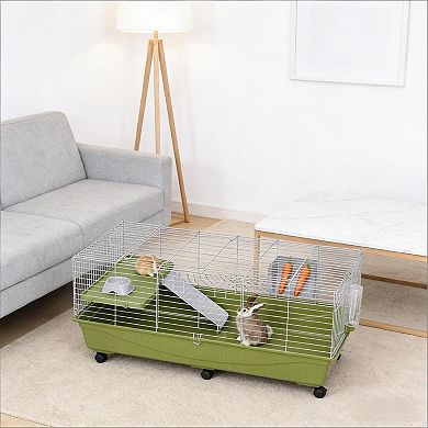 IFMALL Spacious Small Animal Habitat Cage with Ramp Feeding Accessories