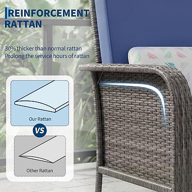 Modern Wicker Chair Set of 2 with Cushions