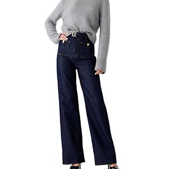 Women's High Stretch Slim Fit Bootcut Jeans Classic Flare Denim