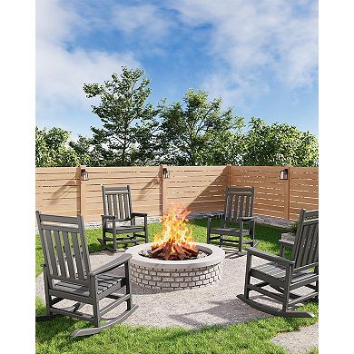 HDPE Adirondack Rocking Chair, High Back, Wide Armrests, All-Weather